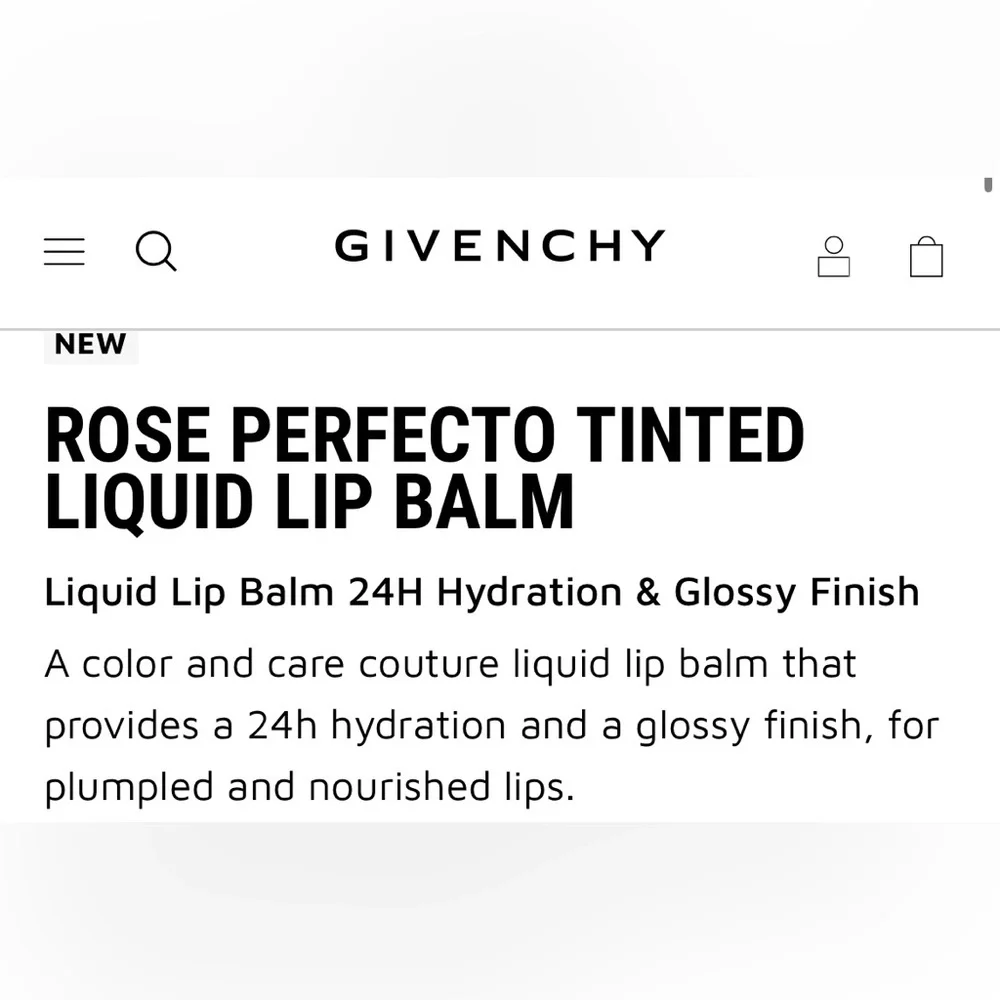 New in Box Givenchy ROSE PERFECTO TINTED LIQUID LIP BALM in Chilling Brown